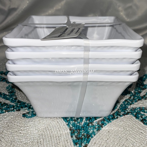Tommy Bahama Dining Tommy Bahama White Square Bowls Melamine